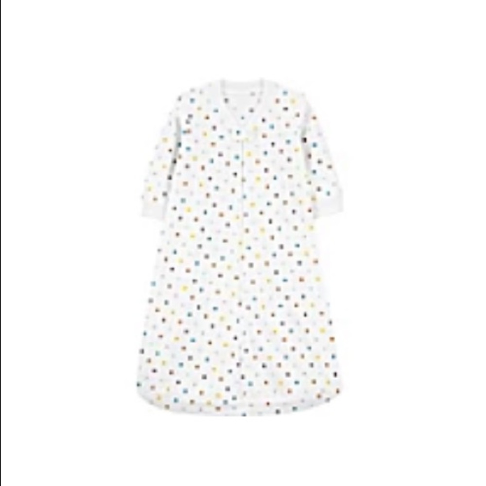 Long-sleeve fleece sleep sack with polka dots, 6-9 months